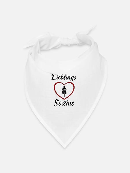 Motorrad Herz Lieblings Sozius Valentinstag - Bandana Dreieckstuch - Weiß