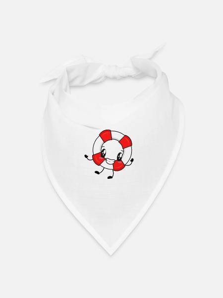 Rettungsring Bademeister Rettungsschwimmer - Bandana Dreieckstuch - Weiß