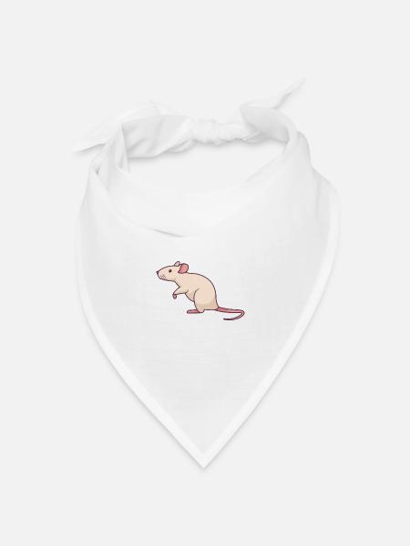 Weiße Ratte Clipart - Bandana Dreieckstuch - Weiß