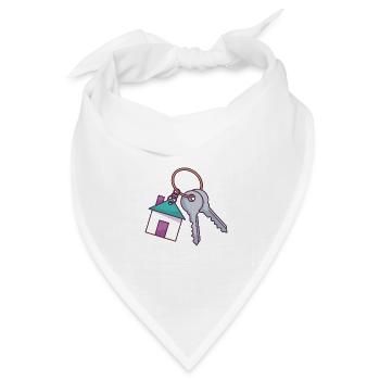 Hausschlüsselbund - Bandana Dreieckstuch - Weiß - Vorne