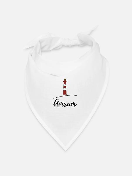 Leuchtturm Amrum - Bandana Dreieckstuch - Weiß