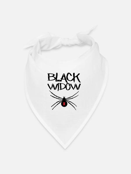 Black Widow Schwarze Witwe Spinne - Bandana Dreieckstuch - Weiß