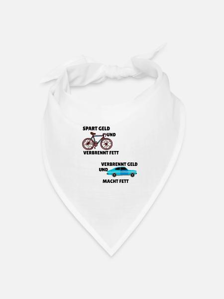 Fahrrad Auto Fahrrad fahren Radfahrer biker bike - Bandana Dreieckstuch - Weiß