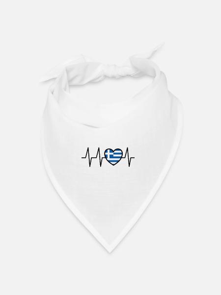 Lustiger Griechischer Spruch Griechenland Geschenk - Bandana Dreieckstuch - Weiß