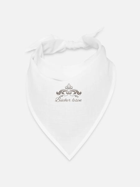 Bücher lesen - Bandana Dreieckstuch - Weiß