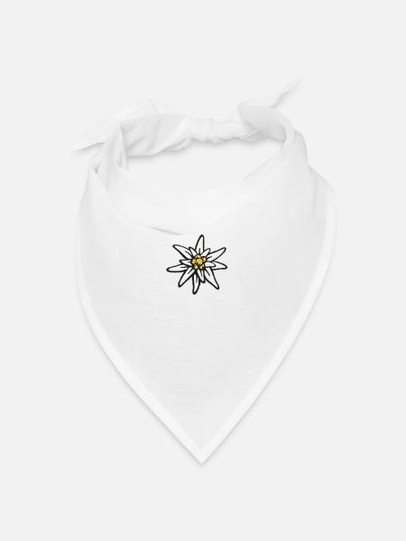 Edelweiß Bergblume Blume - Bandana Dreieckstuch - Weiß