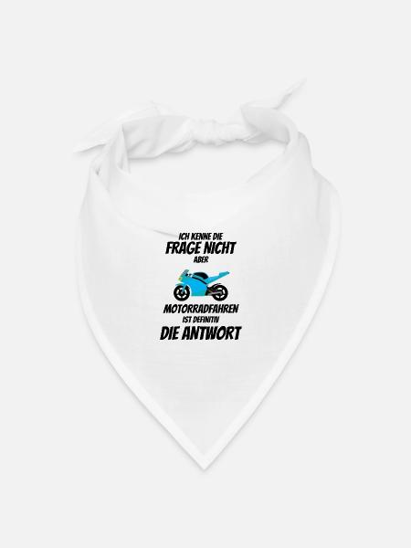 Biker Motorrad Geschenkidee Motorradfahrer Männer - Bandana Dreieckstuch - Weiß