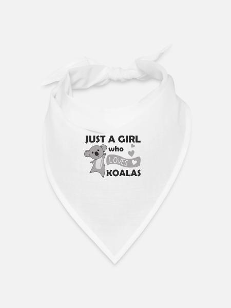 Just a Girl who loves Koalas süßer Koalabär Herz - Bandana Dreieckstuch - Weiß