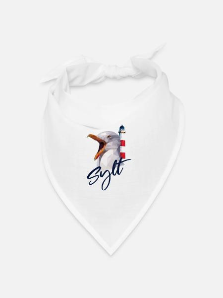 Sylt Westerland Nordsee Insel Geschenk - Bandana Dreieckstuch - Weiß