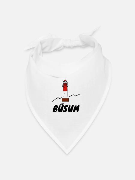 Leuchtturm Büsum - Bandana Dreieckstuch - Weiß