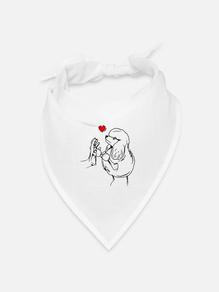 Pudel - Bandana Dreieckstuch - Weiß