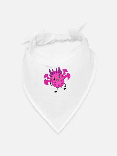 Lustiges Monster - Bandana Dreieckstuch - Weiß