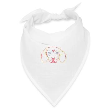 Bunter Tiroler Bracke Hund - Bandana Dreieckstuch - Weiß - Vorne