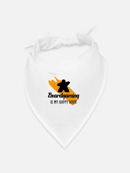 boardgaming is my happy hour - Bandana Dreieckstuch - Weiß