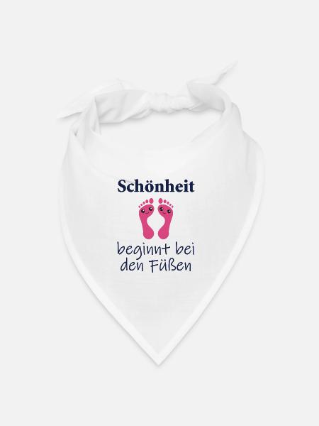 Fußpflege Pediküre Podologe Nagelstudio Geschenk - Bandana Dreieckstuch - Weiß