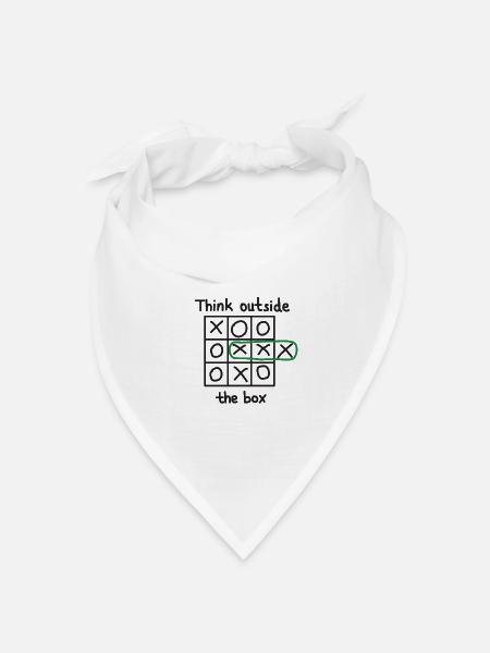Think outside the box TIC TAC TOE - Bandana Dreieckstuch - Weiß