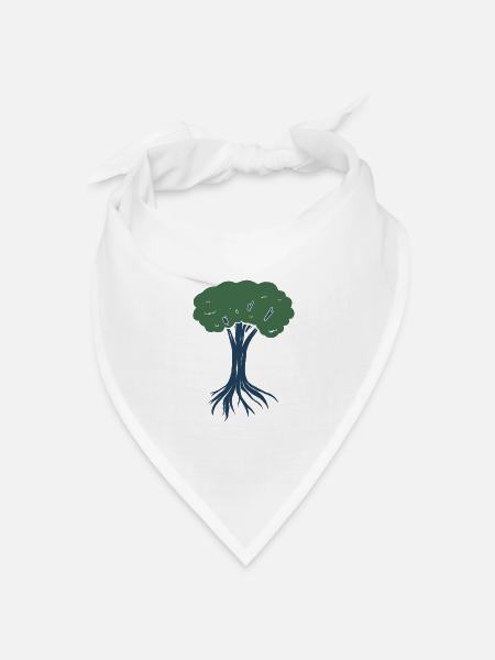 Retro-Baum - Bandana Dreieckstuch - Weiß