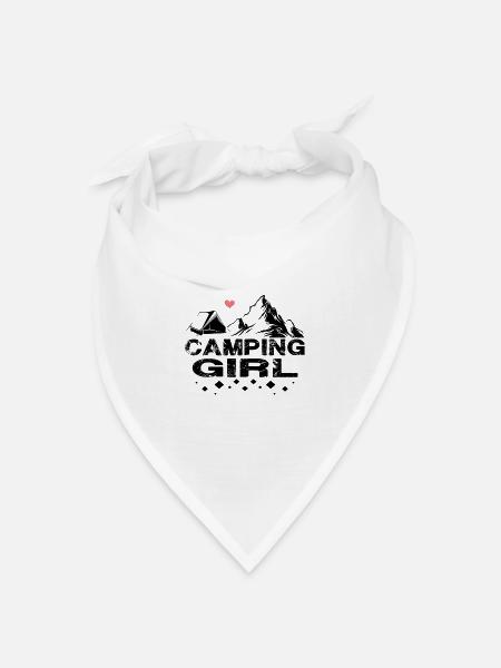 Camping Girl Design - Bandana Dreieckstuch - Weiß