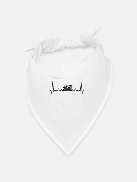 Modelleisenbahn Herzschlag Eisenbahn Zug - Bandana Dreieckstuch - Weiß