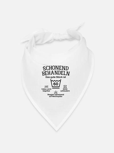Schonend Behandeln Männer Geschenk 60. Geburtstag - Bandana Dreieckstuch - Weiß