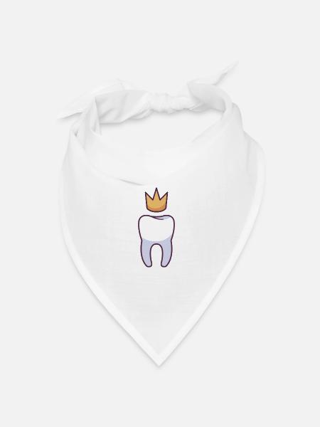 König Zahn - Bandana Dreieckstuch - Weiß