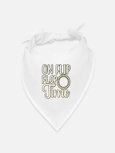 Flip Flops Sommer Warm Urlaub Strand Sonne Meer - Bandana Dreieckstuch - Weiß