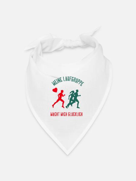 Laufen meine Laufgruppe macht mich glücklich - Bandana Dreieckstuch - Weiß
