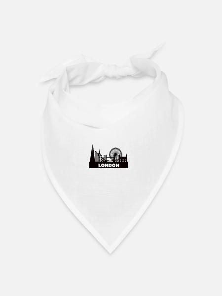 London Skyline - Bandana Dreieckstuch - Weiß