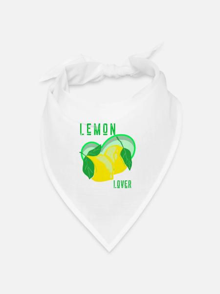 Lemon Lover Zitronen und Limetten - Bandana Dreieckstuch - Weiß