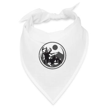 jagd jagen hunting Vater Sohn Deer Wald Hirsche - Bandana Dreieckstuch - Weiß - Vorne