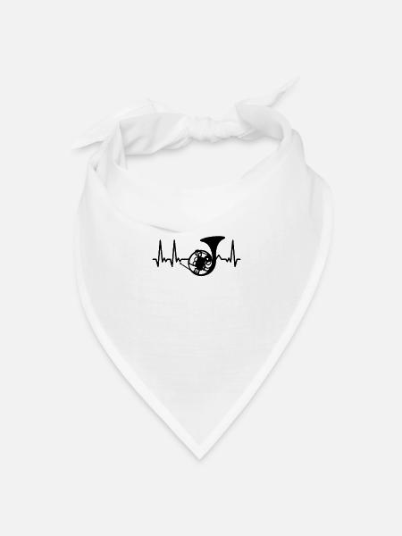 Waldhorn Waldhornist Waldhörner Horn Geschenk - Bandana Dreieckstuch - Weiß