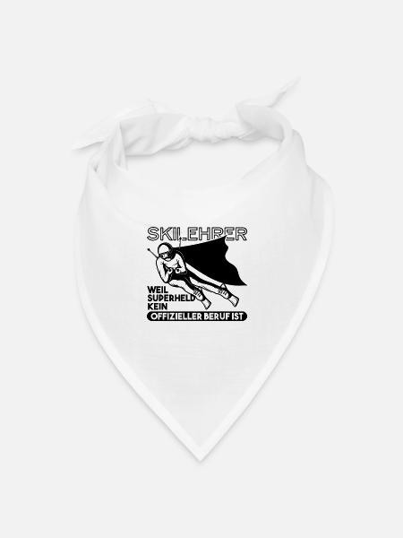 Geschenk Skilehrer - Bandana Dreieckstuch - Weiß