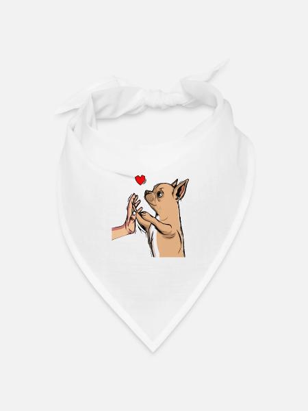 Chihuahua Liebe Hunde Frauchen Geschenk - Bandana Dreieckstuch - Weiß