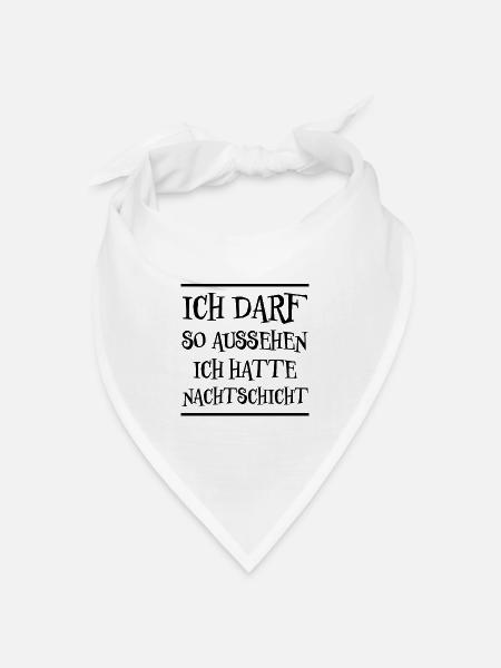 Nachtschicht Lustige Spruch Geschenk Beruf Sprüche - Bandana Dreieckstuch - Weiß
