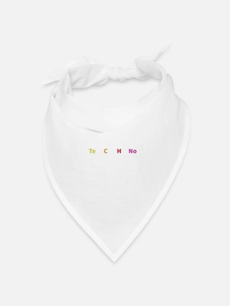 Techno Periodensystem Elemente Rave Techno Music - Bandana Dreieckstuch - Weiß