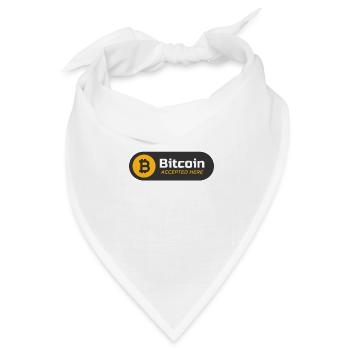 Bitcoin accepted here Bitcoin-Logo Crypto BTC - Bandana Dreieckstuch - Weiß - Vorne