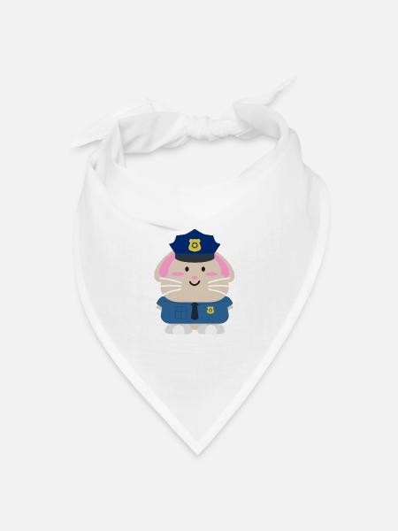 Polizei Hase - Bandana Dreieckstuch - Weiß