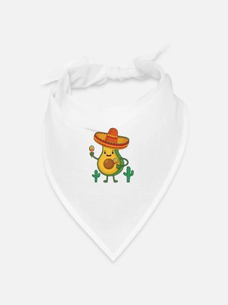 Cinco de Mayo Kawaii Avocado - Bandana Dreieckstuch - Weiß