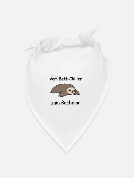 Uni Bachelor Abschluss Studenten Faultier Geschenk - Bandana Dreieckstuch - Weiß