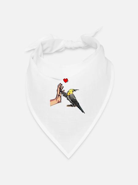 Nymphensittich Liebe Vogel Papagei - Bandana Dreieckstuch - Weiß