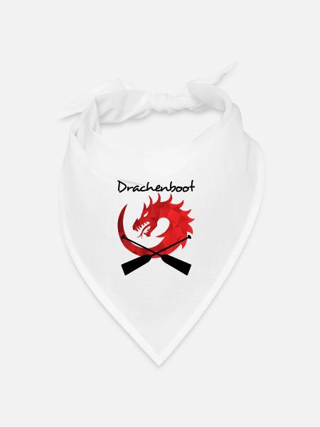 Drachenboot mit Drachenkopf und Paddel - Bandana Dreieckstuch - Weiß