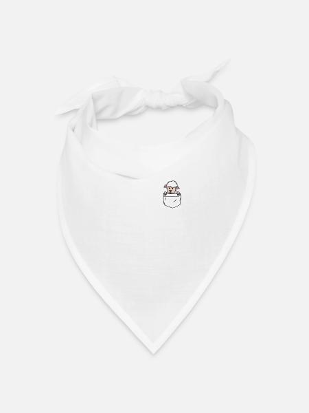 Schaf in der Tasche - Bandana Dreieckstuch - Weiß