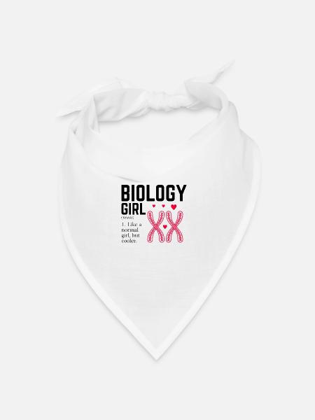 Biologie Mädchen wie ein normales Mädchen, aber kühler - Bandana Dreieckstuch - Weiß