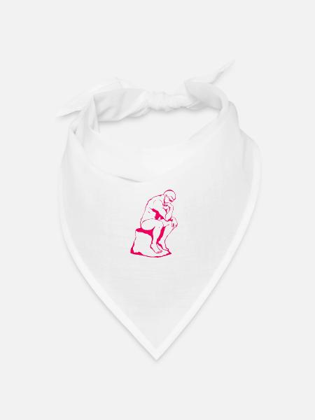 Philosophen-Denker - Bandana Dreieckstuch - Weiß