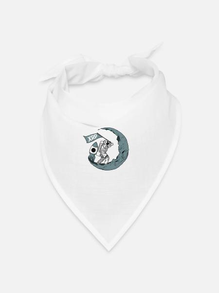 XRP Zum Mond Ripple XRP Astronaut Crypto - Bandana Dreieckstuch - Weiß