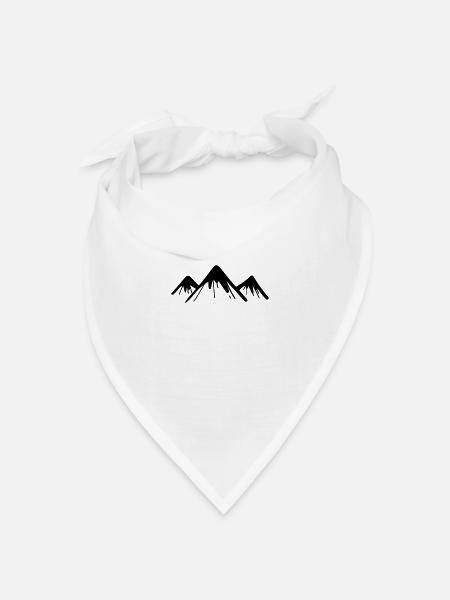 Berg Berge - Bandana Dreieckstuch - Weiß