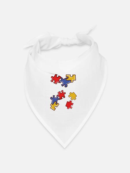 Puzzle - Bandana Dreieckstuch - Weiß