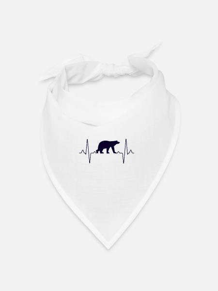 Eisbär Herzschlag - Bandana Dreieckstuch - Weiß