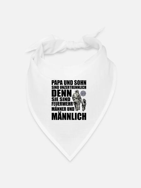 Feuerwehr Papa - Bandana Dreieckstuch - Weiß