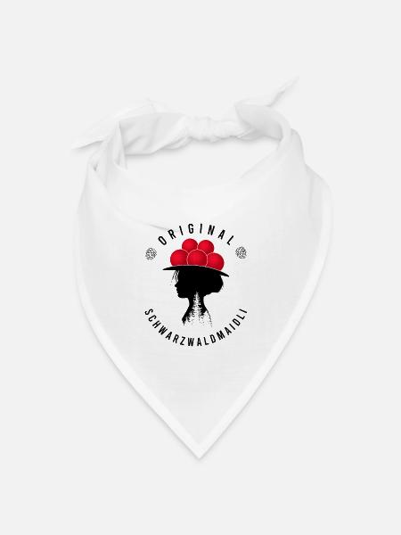 Original Schwarzwaldmädel Bollenhut Schwarzwald - Bandana Dreieckstuch - Weiß